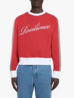 WALES BONNER Felpe<FELPA GIROCOLLO RESILIENCE Bianco, Rosso