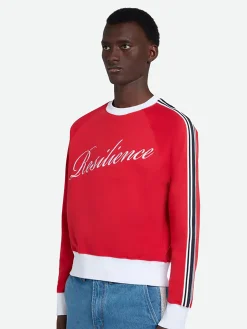 WALES BONNER Felpe<FELPA GIROCOLLO RESILIENCE Bianco, Rosso