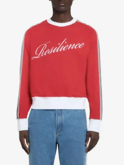 WALES BONNER Felpe<FELPA GIROCOLLO RESILIENCE Bianco, Rosso