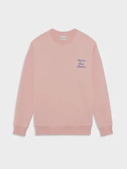 DRÔLE DE MONSIEUR Felpe<FELPA GIROCOLLO SLOGAN CURSIVE Blu, Rosa