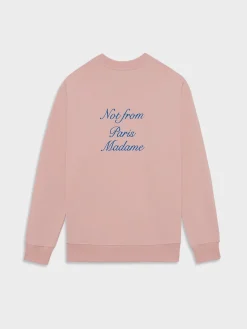 DRÔLE DE MONSIEUR Felpe<FELPA GIROCOLLO SLOGAN CURSIVE Blu, Rosa