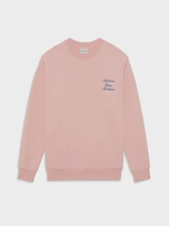 DRÔLE DE MONSIEUR Felpe<FELPA GIROCOLLO SLOGAN CURSIVE Blu, Rosa