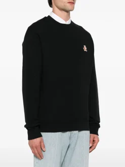 MAISON KITSUNE Felpe<FELPA GIROCOLLO SPEEDY FOX PATCH Nero
