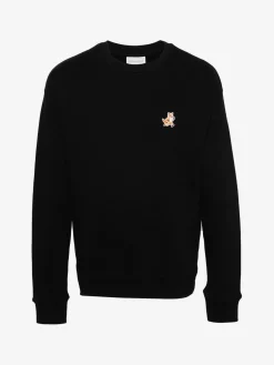 MAISON KITSUNE Felpe<FELPA GIROCOLLO SPEEDY FOX PATCH Nero