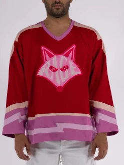 MEMBERS OF THE RAGE Felpe<FELPA HOCKEY FOX Beige, Rosa, Rosso