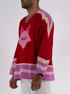 MEMBERS OF THE RAGE Felpe<FELPA HOCKEY FOX Beige, Rosa, Rosso