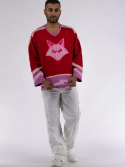 MEMBERS OF THE RAGE Felpe<FELPA HOCKEY FOX Beige, Rosa, Rosso