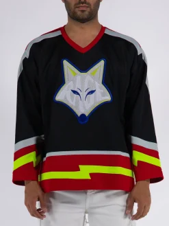 MEMBERS OF THE RAGE Felpe<FELPA HOCKEY FOX Bianco, Nero, Rosso, Lime