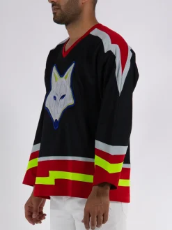 MEMBERS OF THE RAGE Felpe<FELPA HOCKEY FOX Bianco, Nero, Rosso, Lime