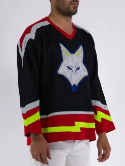 MEMBERS OF THE RAGE Felpe<FELPA HOCKEY FOX Bianco, Nero, Rosso, Lime