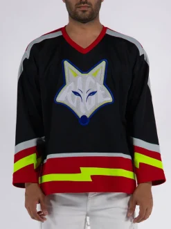 MEMBERS OF THE RAGE Felpe<FELPA HOCKEY FOX Bianco, Nero, Rosso, Lime