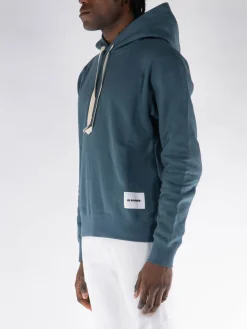 JIL SANDER Felpe<FELPA HOODIE Blu