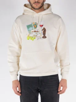 DROLE DE MONSIEUR Felpe<FELPA HOODIE APRES-MIDI Azzurro, Beige, Bianco, Marrone, Nero, Rosa, Verde