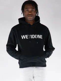 WE11DONE Felpe<FELPA HOODIE BASIC LOGO FITTED Bianco, Nero
