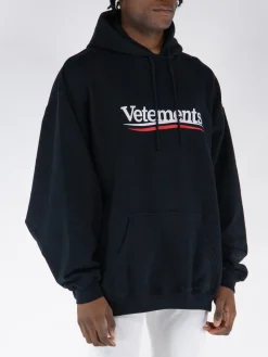 VETEMENTS. Felpe<FELPA HOODIE CAMPAIGN LOGO Nero