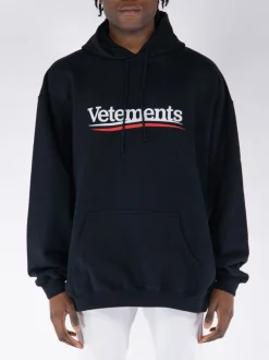 VETEMENTS. Felpe<FELPA HOODIE CAMPAIGN LOGO Nero