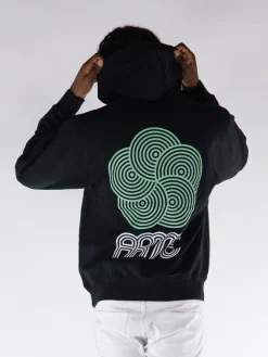 ARTE Felpe<FELPA HOODIE CIRCLE FLOWER BACK PRINT Bianco, Nero, Verde