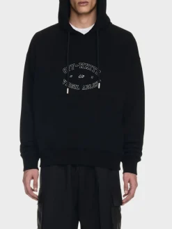 OFF-WHITE Felpe<FELPA HOODIE COLLEGE SKATE Bianco, Nero