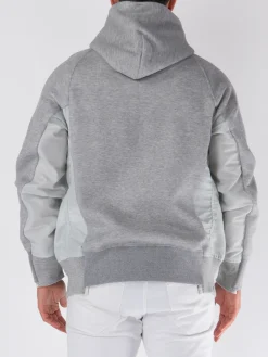 SACAI Felpe<FELPA HOODIE CON INSERTI Grigio