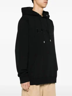LANVIN Felpe<FELPA HOODIE CON LOGO Nero