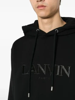 LANVIN Felpe<FELPA HOODIE CON LOGO Nero