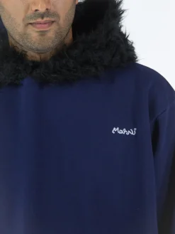 MARNI Felpe<FELPA HOODIE CON LOGO Bianco, Blu, Nero