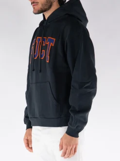FUCT. Felpe<FELPA HOODIE CON LOGO STAMPATO Arancione, Blu, Nero