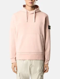 STONE ISLAND Felpe<FELPA HOODIE CON PATCH LOGO Rosa