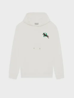 DRÔLE DE MONSIEUR Felpe<FELPA HOODIE CON RICAMO Bianco, Marrone, Verde