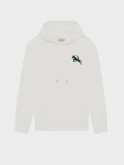 DRÔLE DE MONSIEUR Felpe<FELPA HOODIE CON RICAMO Bianco, Marrone, Verde