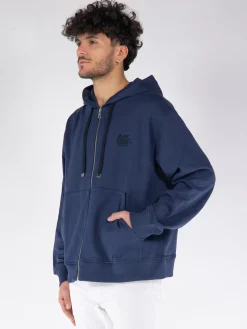 ETRO Felpe<FELPA HOODIE CON ZIP Blu