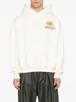 RHUDE Felpe<FELPA HOODIE CRESTA CIGAR Bianco, Giallo