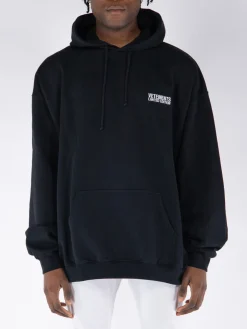 VETEMENTS. Felpe<FELPA HOODIE EMBROIDERED LOGO Nero