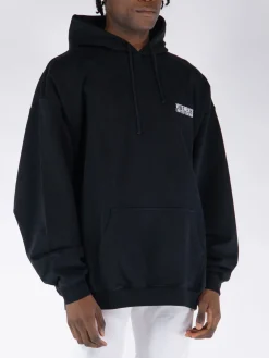 VETEMENTS. Felpe<FELPA HOODIE EMBROIDERED LOGO Nero
