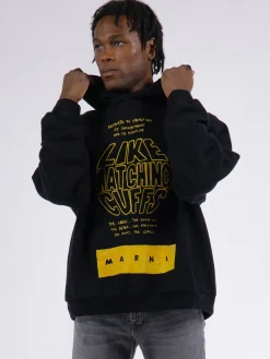 MARNI Felpe<FELPA HOODIE GRAPHICS Giallo, Nero
