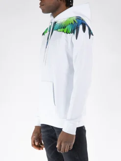 MARCELO BURLON Felpe<FELPA HOODIE ICON WINGS Verde