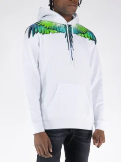 MARCELO BURLON Felpe<FELPA HOODIE ICON WINGS Verde