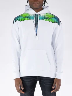 MARCELO BURLON Felpe<FELPA HOODIE ICON WINGS Verde