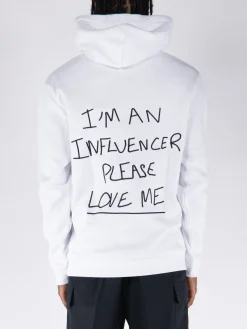 ENCRÉ Felpe<FELPA HOODIE INFLUENCER Bianco, Nero
