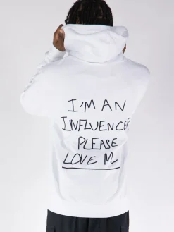 ENCRÉ Felpe<FELPA HOODIE INFLUENCER Bianco, Nero