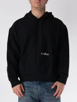 CARHARTT WIP Felpe<FELPA HOODIE LABEL SCRIPT Bianco, Nero
