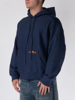 CARHARTT WIP Felpe<FELPA HOODIE LABEL SCRIPT Arancione, Blu