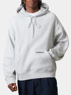 CARHARTT WIP Felpe<FELPA HOODIE LABEL SCRIPT Bianco, Nero