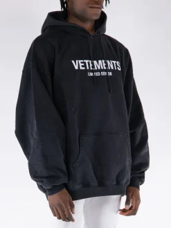 VETEMENTS Felpe<FELPA HOODIE LIMITED EDITION Bianco, Nero