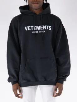 VETEMENTS Felpe<FELPA HOODIE LIMITED EDITION Bianco, Nero