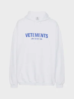 VETEMENTS. Felpe<FELPA HOODIE LIMITED EDITION Bianco, Blu