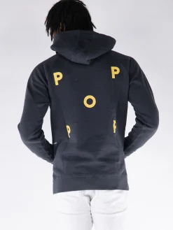 POP TRADING COMPANY Felpe<FELPA HOODIE LOGO Giallo, Grigio