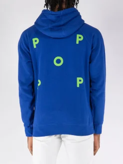 POP TRADING COMPANY Felpe<FELPA HOODIE LOGO Bianco, Blu