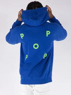POP TRADING COMPANY Felpe<FELPA HOODIE LOGO Bianco, Blu