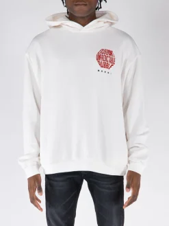 MARNI Felpe<FELPA HOODIE LOGO BOX Bianco, Rosso